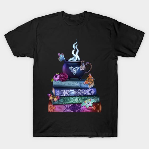 Witch's Brew Tea and Books T-Shirt by brigidashwood